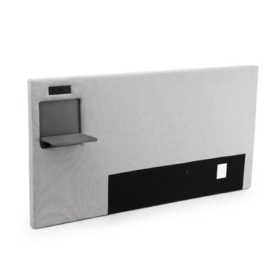 Artiss Queen Headboard Upholstered Foldable Table Charging Station Grey