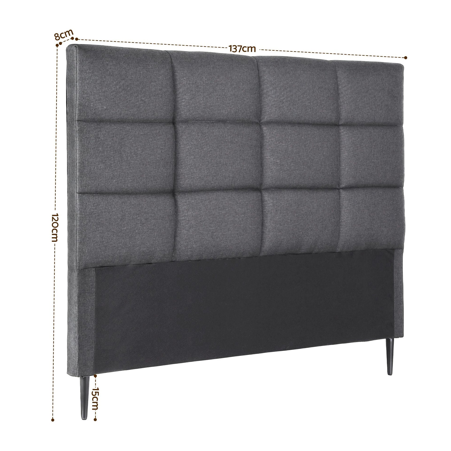 Artiss Bed Headboard Double Bedhead Linen Fabric Charcoal Awezingly