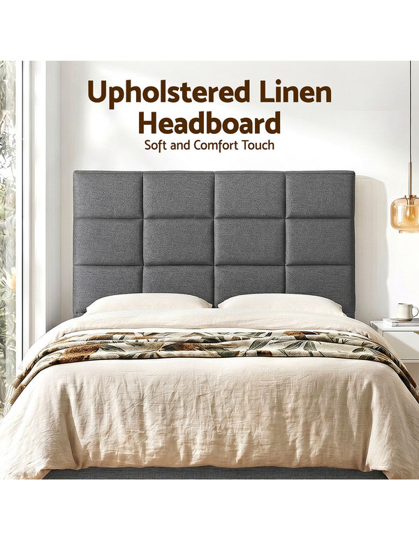 Artiss Bed Headboard Double Bedhead Linen Fabric Charcoal Awezingly