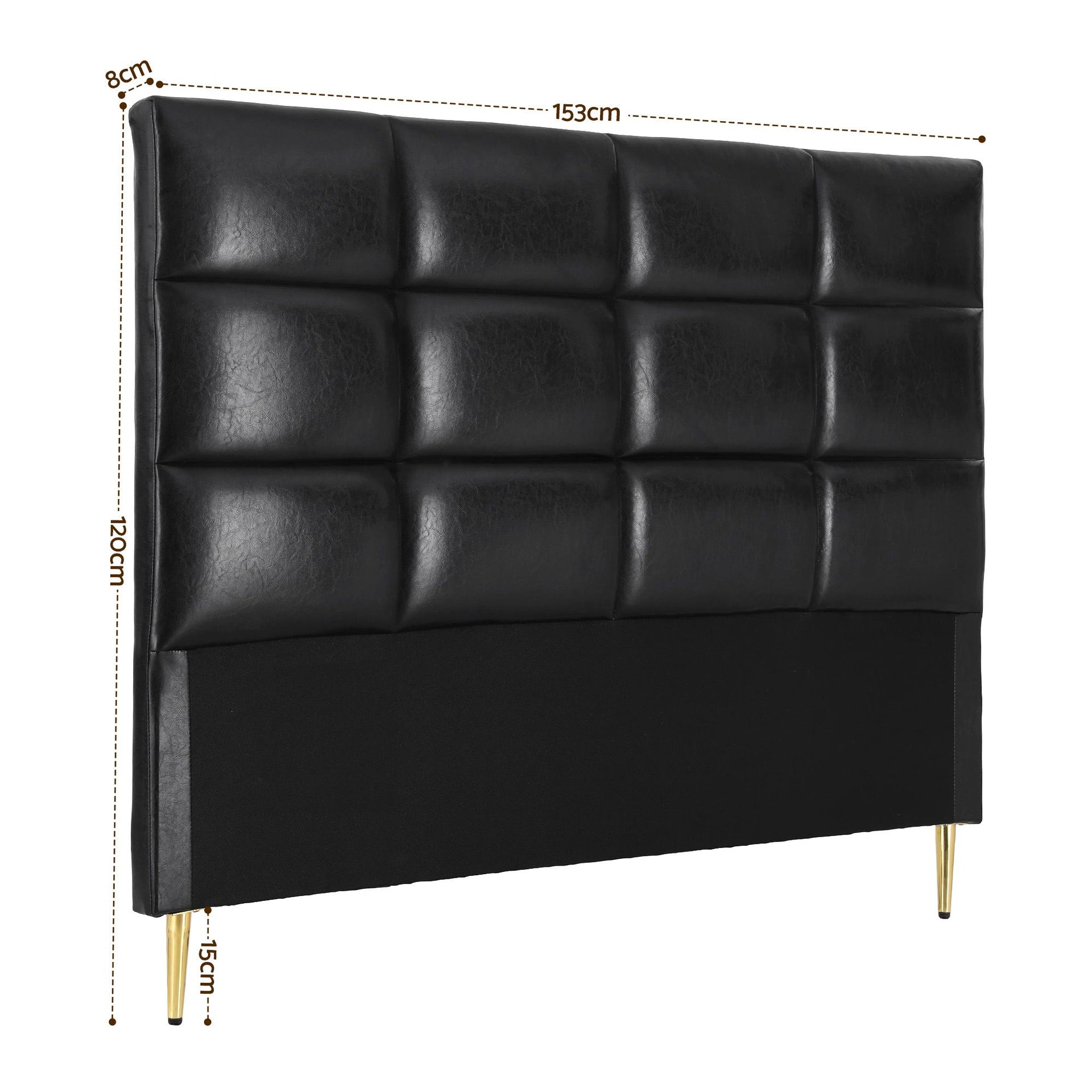 Artiss Bed Headboard Queen Bedhead PU Leather Black Awezingly