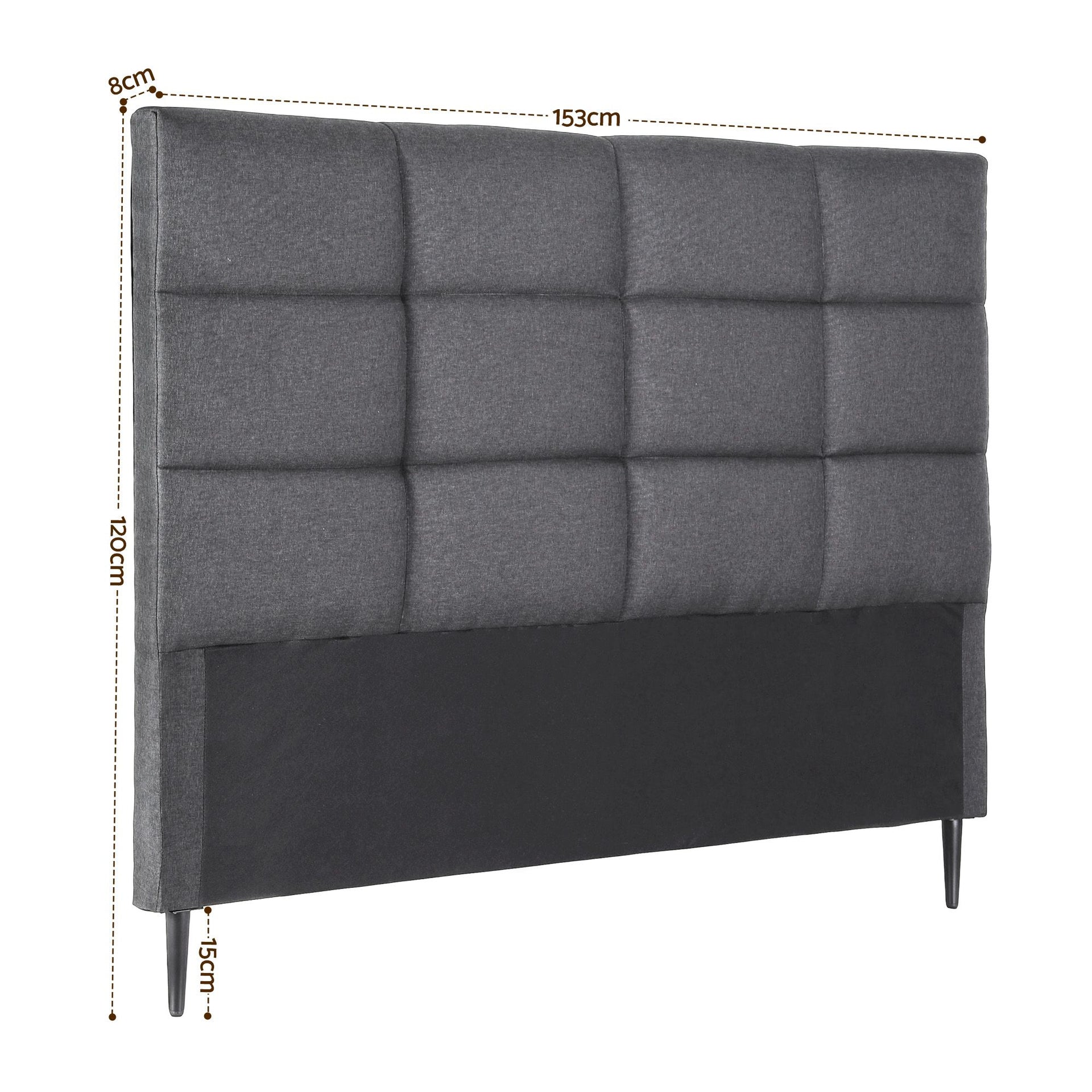 Artiss Bed Headboard Queen Bedhead Linen Fabric Charcoal Awezingly