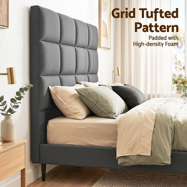 Artiss Bed Headboard Queen Bedhead Linen Fabric Charcoal Awezingly