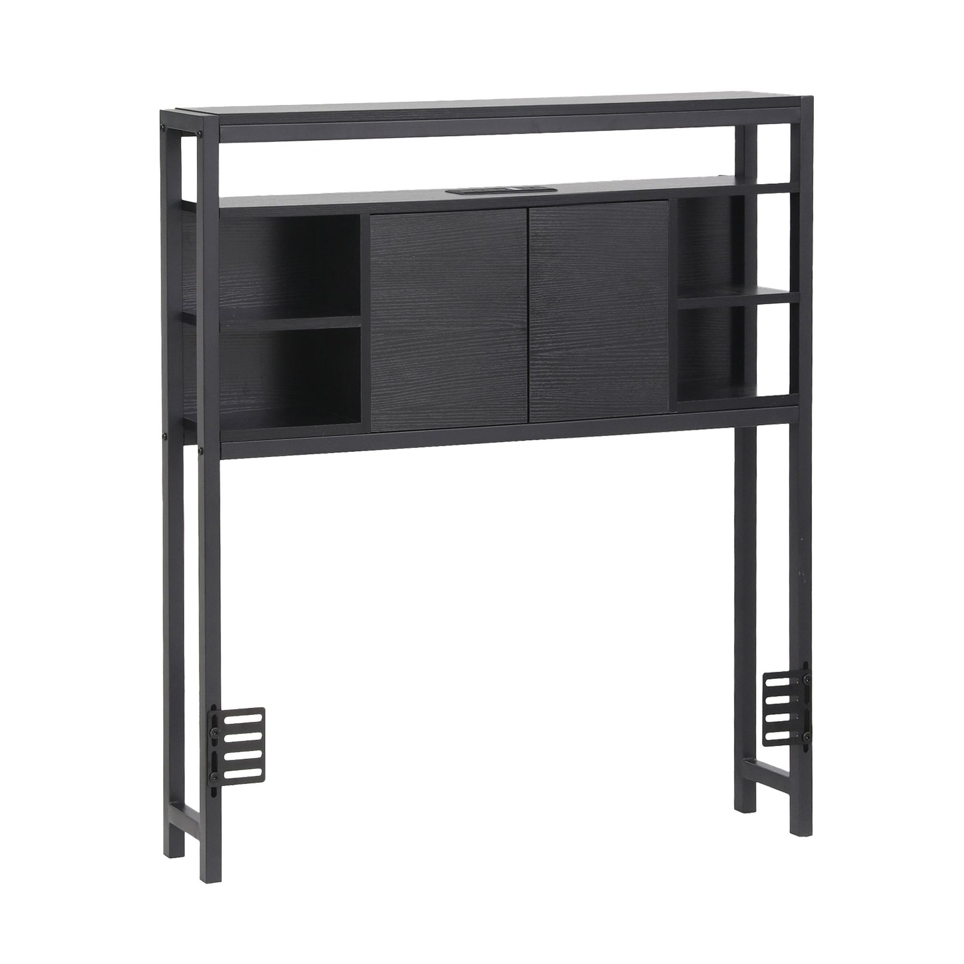 Artiss Bed Headboard King Single Storage Bedhead Charging Station Black Awezingly