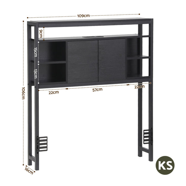 Artiss Bed Headboard King Single Storage Bedhead Charging Station Black Awezingly