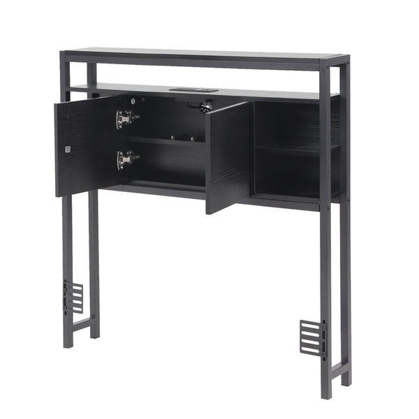 Artiss Bed Headboard King Single Storage Bedhead Charging Station Black Awezingly