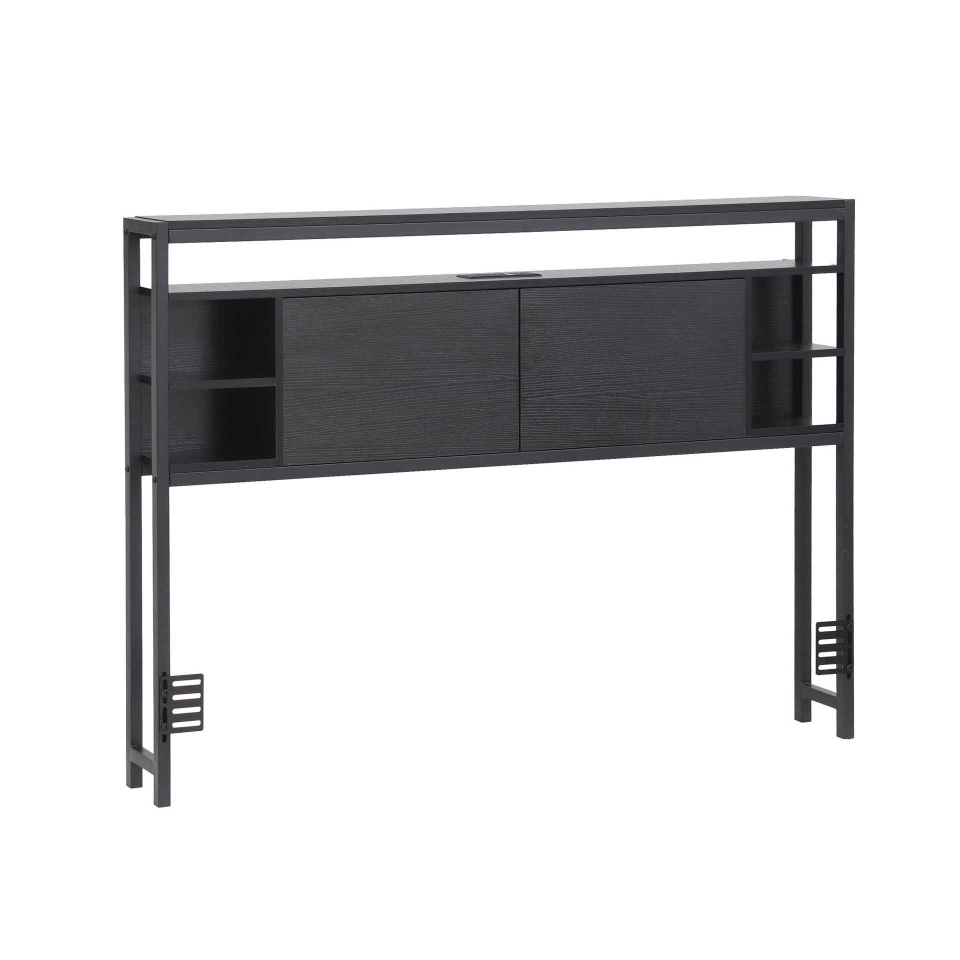Artiss Bed Headboard Queen Storage Bedhead Charging Station Black Awezingly