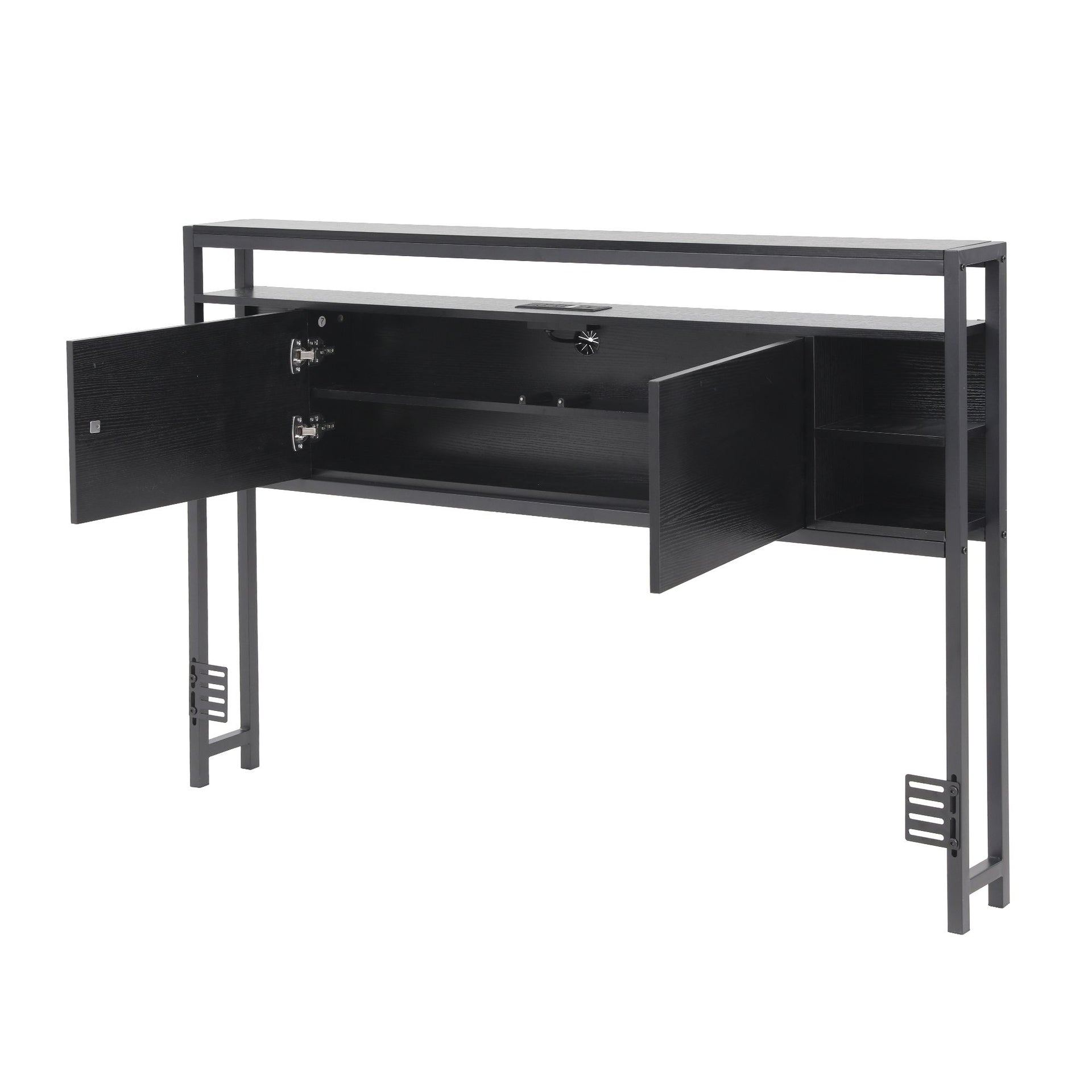 Artiss Bed Headboard Queen Storage Bedhead Charging Station Black Awezingly