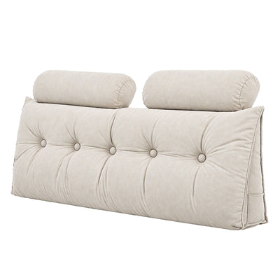 Artiss Headboard Pillow Double Wedge Backrest Triangular with 2 Cushions Beige