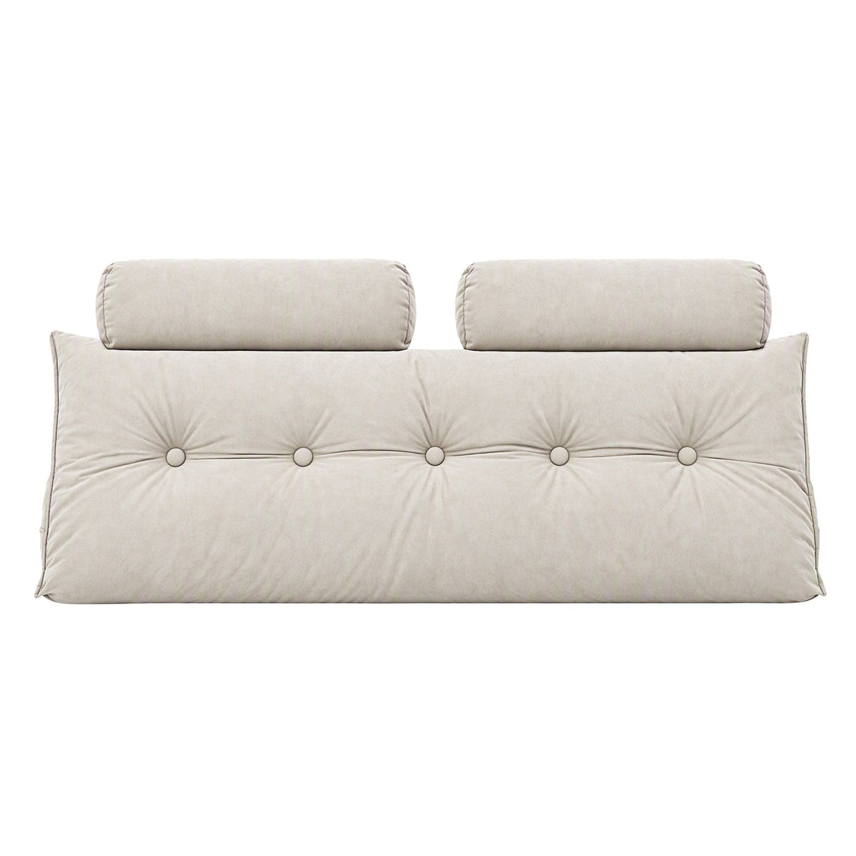 Artiss Headboard Pillow Double Wedge Backrest Triangular with 2 Cushions Beige Awezingly