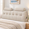 Artiss Headboard Pillow Queen Wedge Backrest Triangular with 2 Cushions Beige