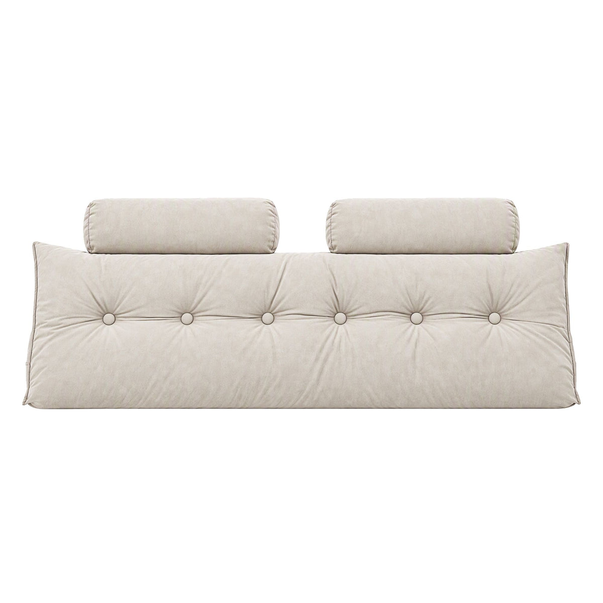 Artiss Headboard Pillow Queen Wedge Backrest Triangular with 2 Cushions Beige Awezingly