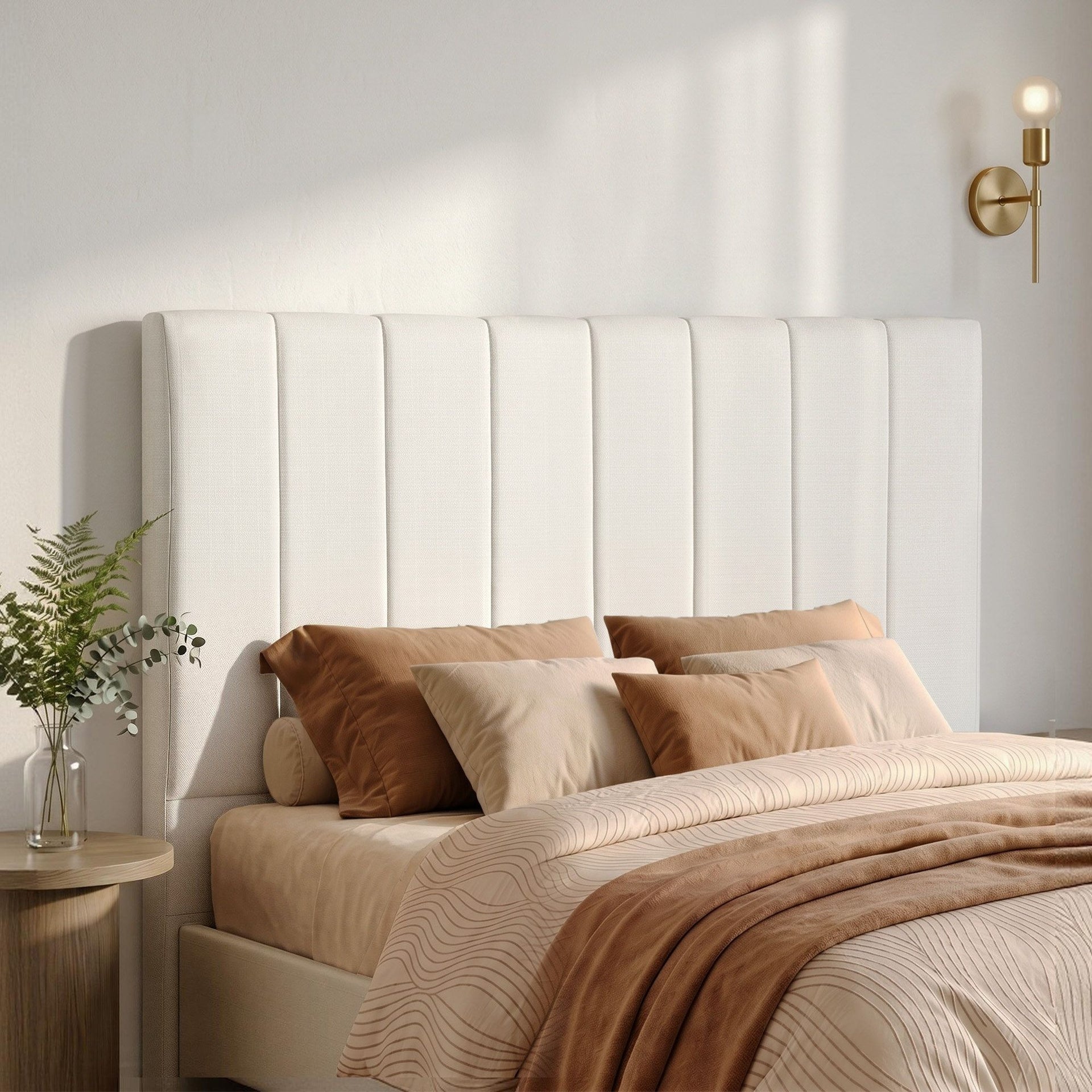 Artiss Bed Head Headboard Double Linen 137CM - Beige Awezingly