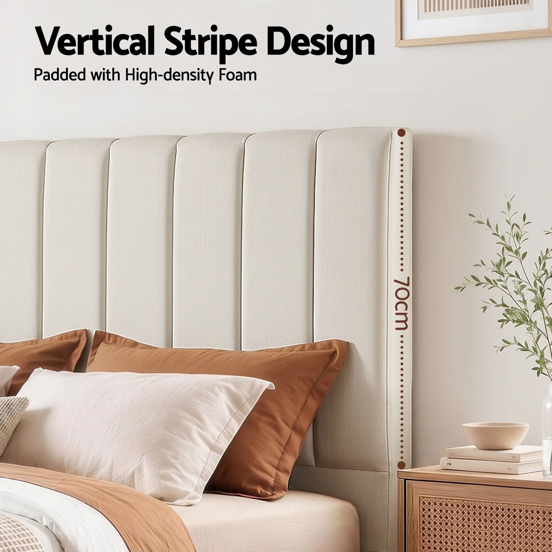 Artiss Bed Head Headboard King Linen 183CM - Beige Awezingly