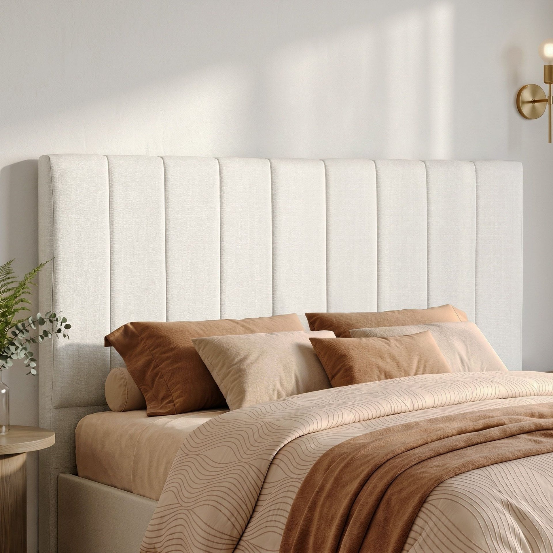 Artiss Bed Head Headboard Queen Linen 153CM - Beige Awezingly