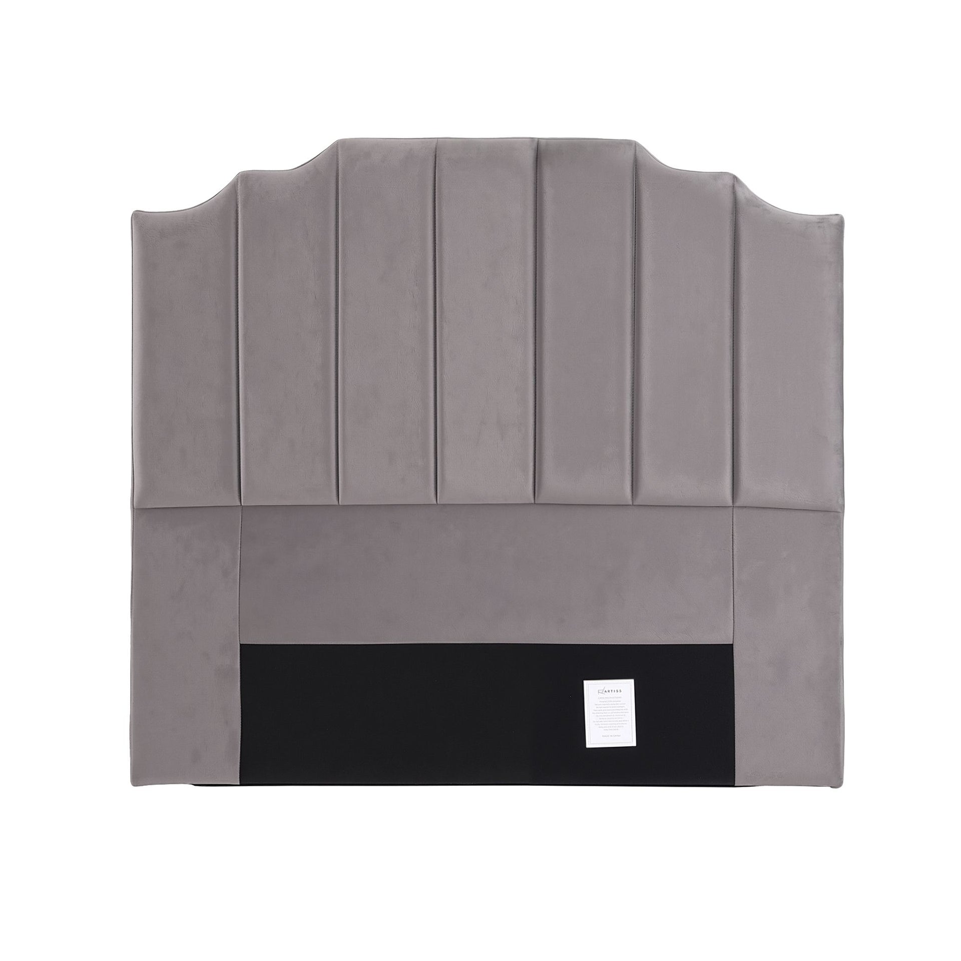 Artiss Bed Head Headboard Double Velvet 138CM - Grey Awezingly