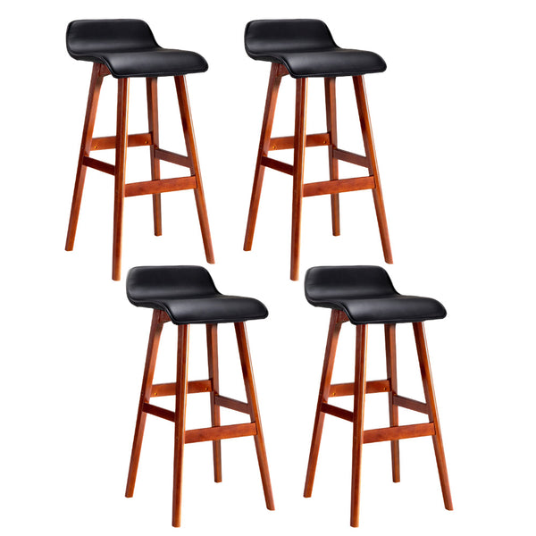 Artiss 4x Bar Stools Wooden Stool Black Artiss
