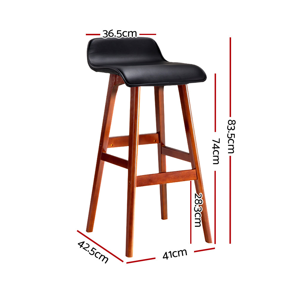 Artiss 4x Bar Stools Wooden Stool Black Artiss