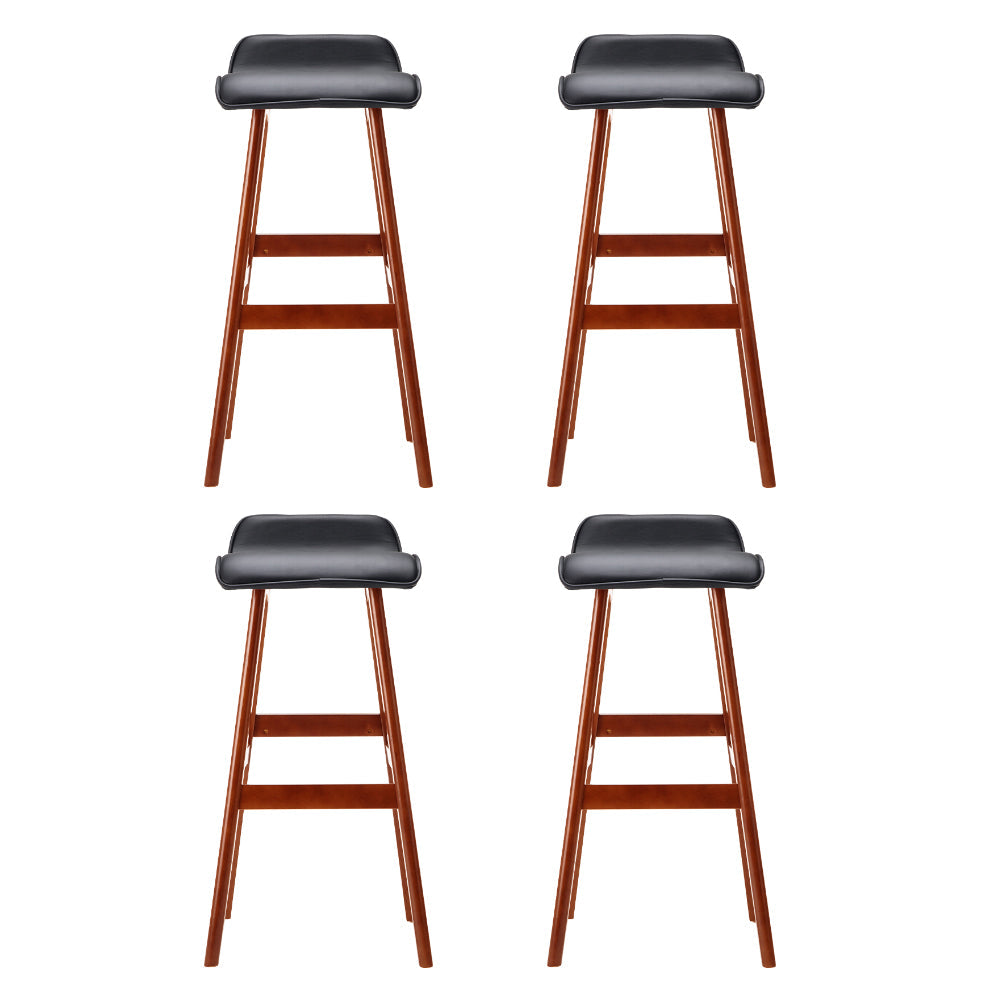 Artiss 4x Bar Stools Wooden Stool Black Artiss