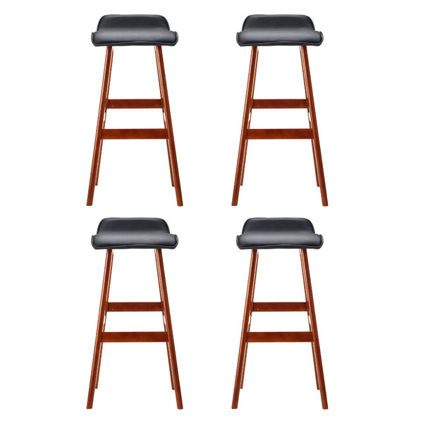 Artiss 4x Bar Stools Wooden Stool Black Artiss