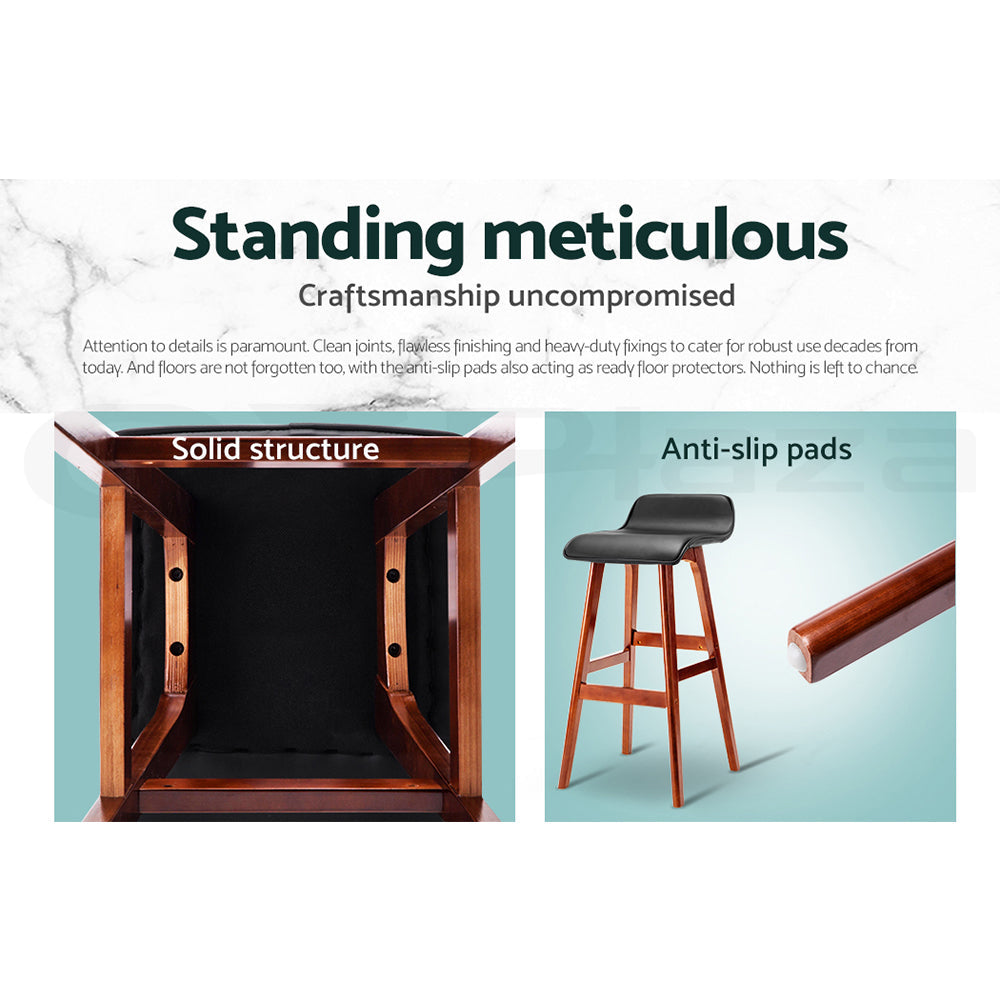 Artiss 4x Bar Stools Wooden Stool Black Artiss