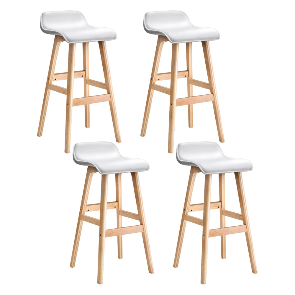 Artiss 4x Bar Stools Wooden Stool White Artiss
