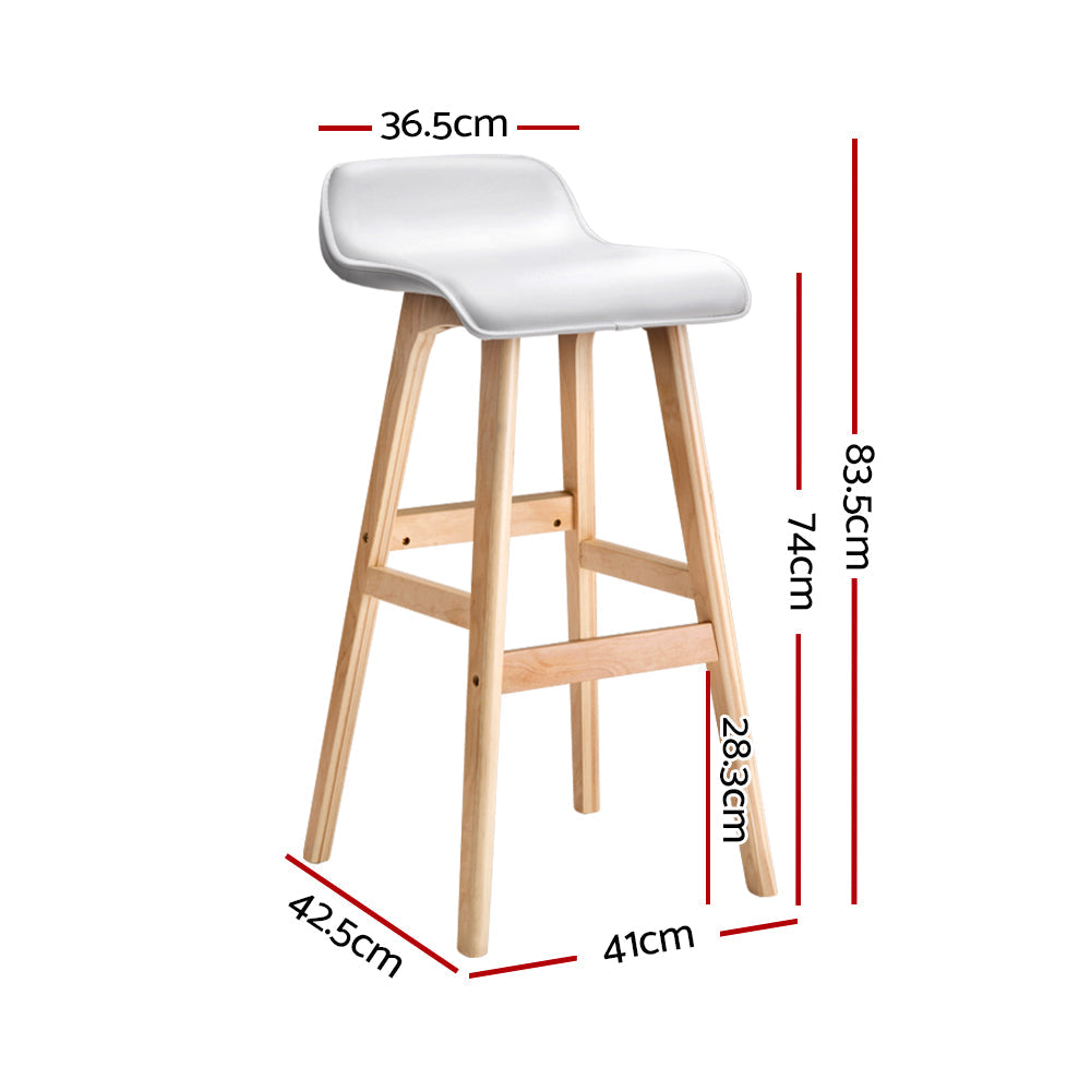 Artiss 4x Bar Stools Wooden Stool White Artiss