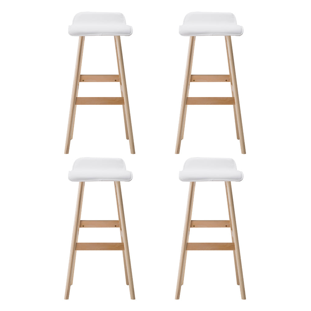 Artiss 4x Bar Stools Wooden Stool White Artiss