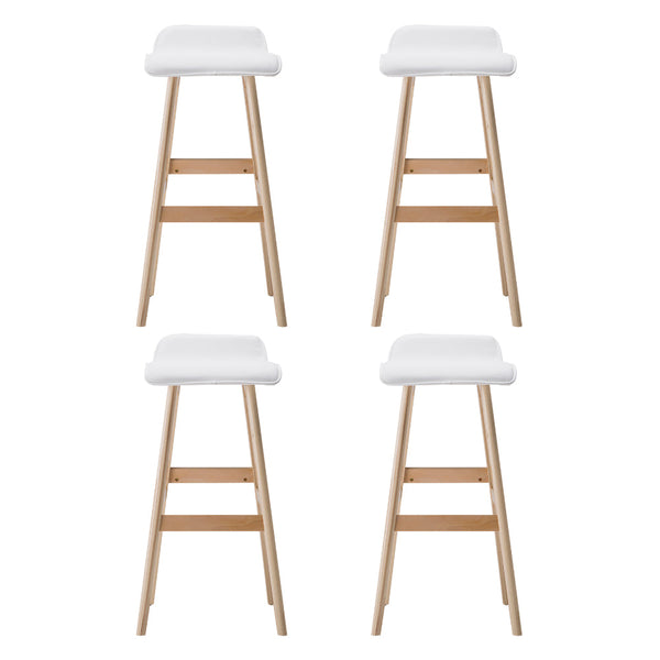Artiss 4x Bar Stools Wooden Stool White Artiss