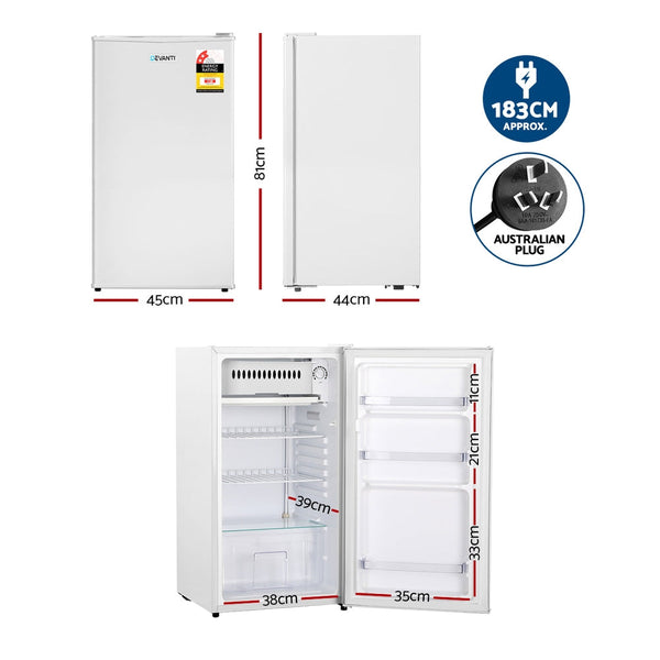 Devanti 95L Bar Fridge White Devanti