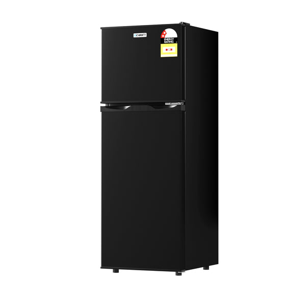 Devanti 122L Two Door Bar Fridge Mini Fridge with Freezer Black Awezingly