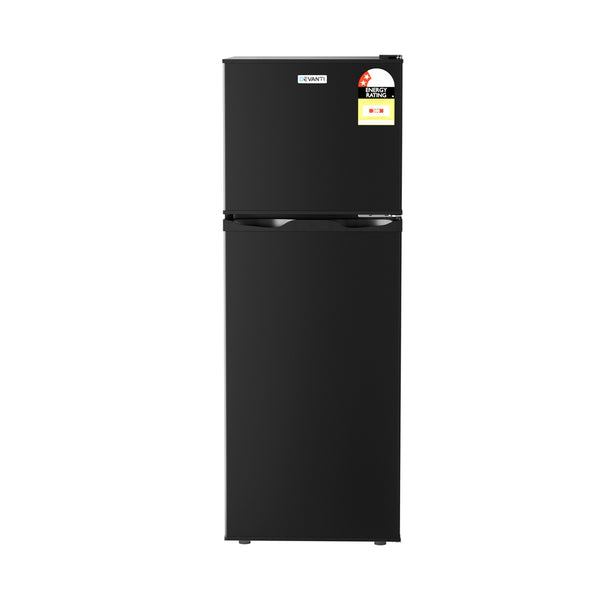 Devanti 122L Two Door Bar Fridge Mini Fridge with Freezer Black Awezingly