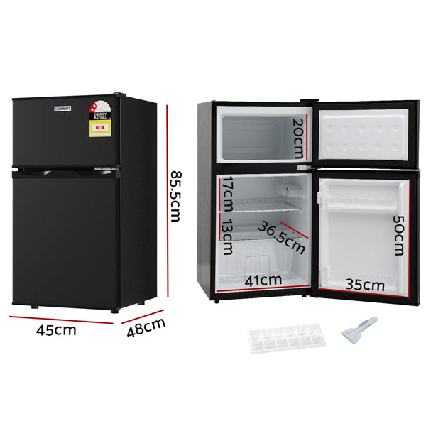 Devanti 80L Bar Fridge Mini Freezer Refrigerator Black Does Not Apply