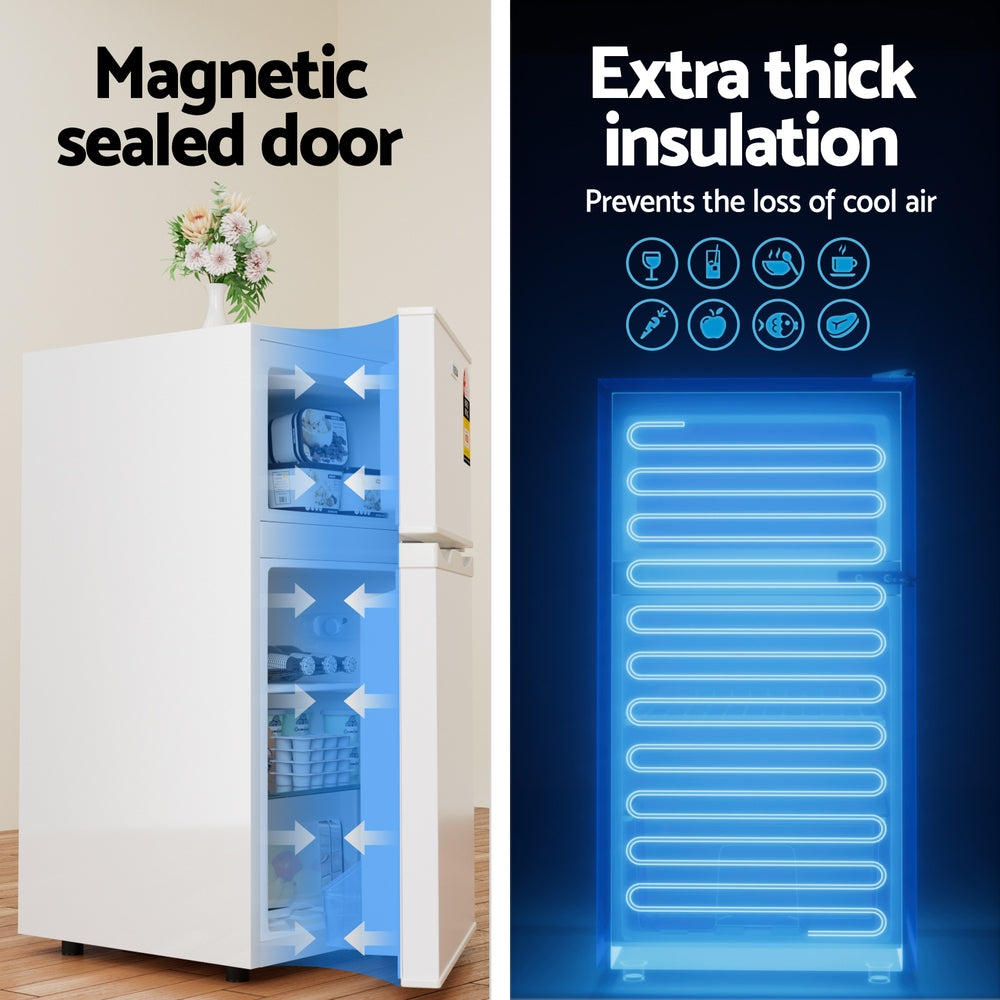 Devanti 80L Bar Fridge Mini Freezer Refrigerator White DEVANTI