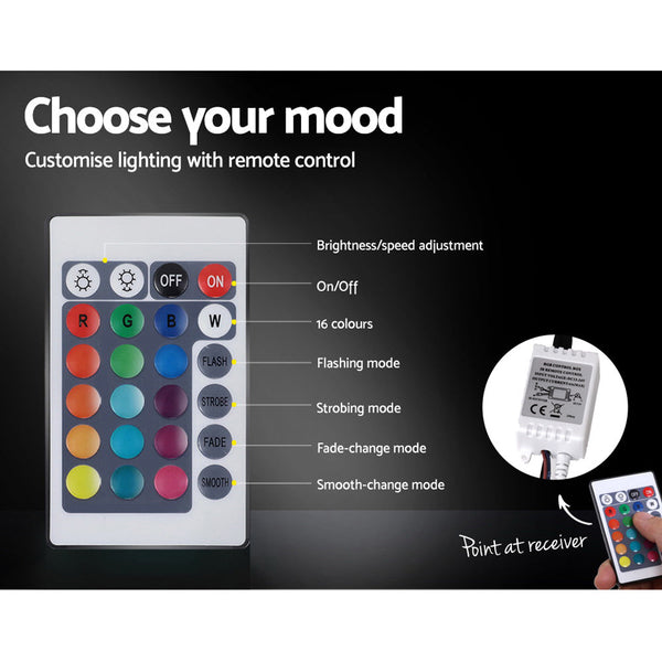 Artiss RGB LED Bed Frame Double Full Size Gas Lift Base Storage White Leather LUMI Artiss