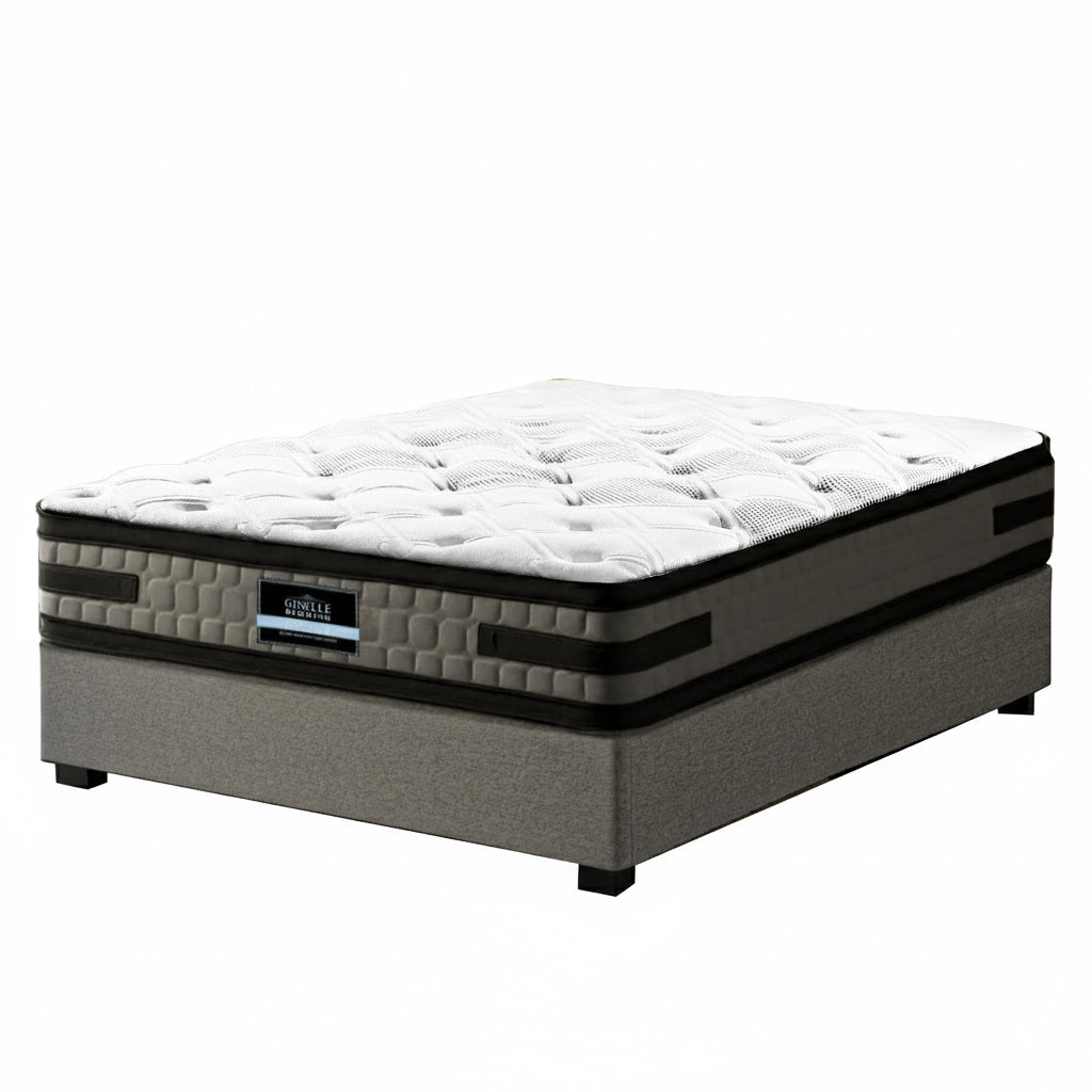 Artiss Bed Frame with 36cm Giselle Mattress Set King Single Gas Lift Base Grey Awezingly