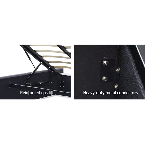 Artiss Bed Frame with 36cm Giselle Mattress Set King Single Gas Lift Base Grey Awezingly