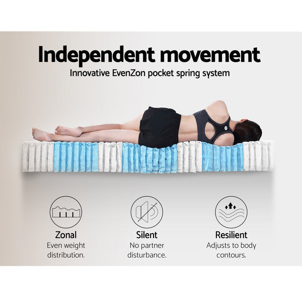 Artiss Bed Frame with 36cm Giselle Mattress Set King Single Gas Lift Base Grey Awezingly