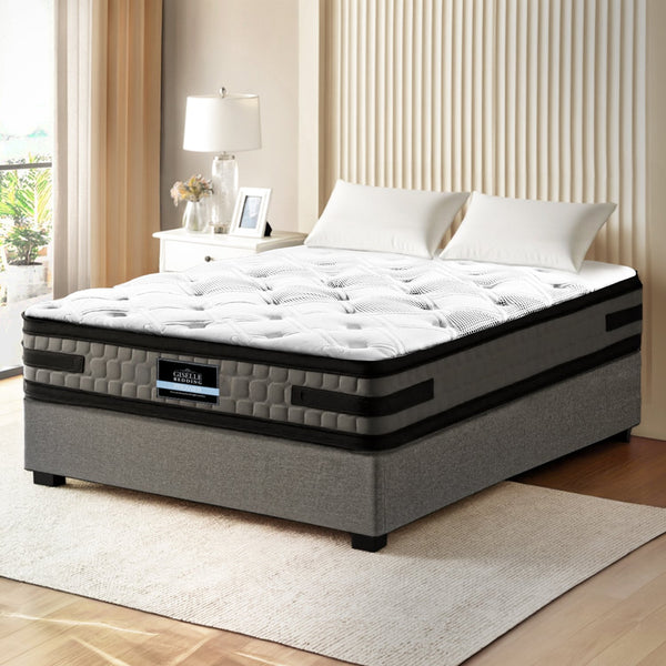 Artiss Bed Frame with 36cm Giselle Mattress Set King Single Gas Lift Base Grey Awezingly