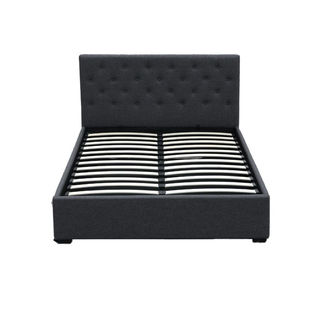 Artiss Bed Frame Double Size Gas Lift Base With Storage Charcoal Fabric Vila Collection Artiss