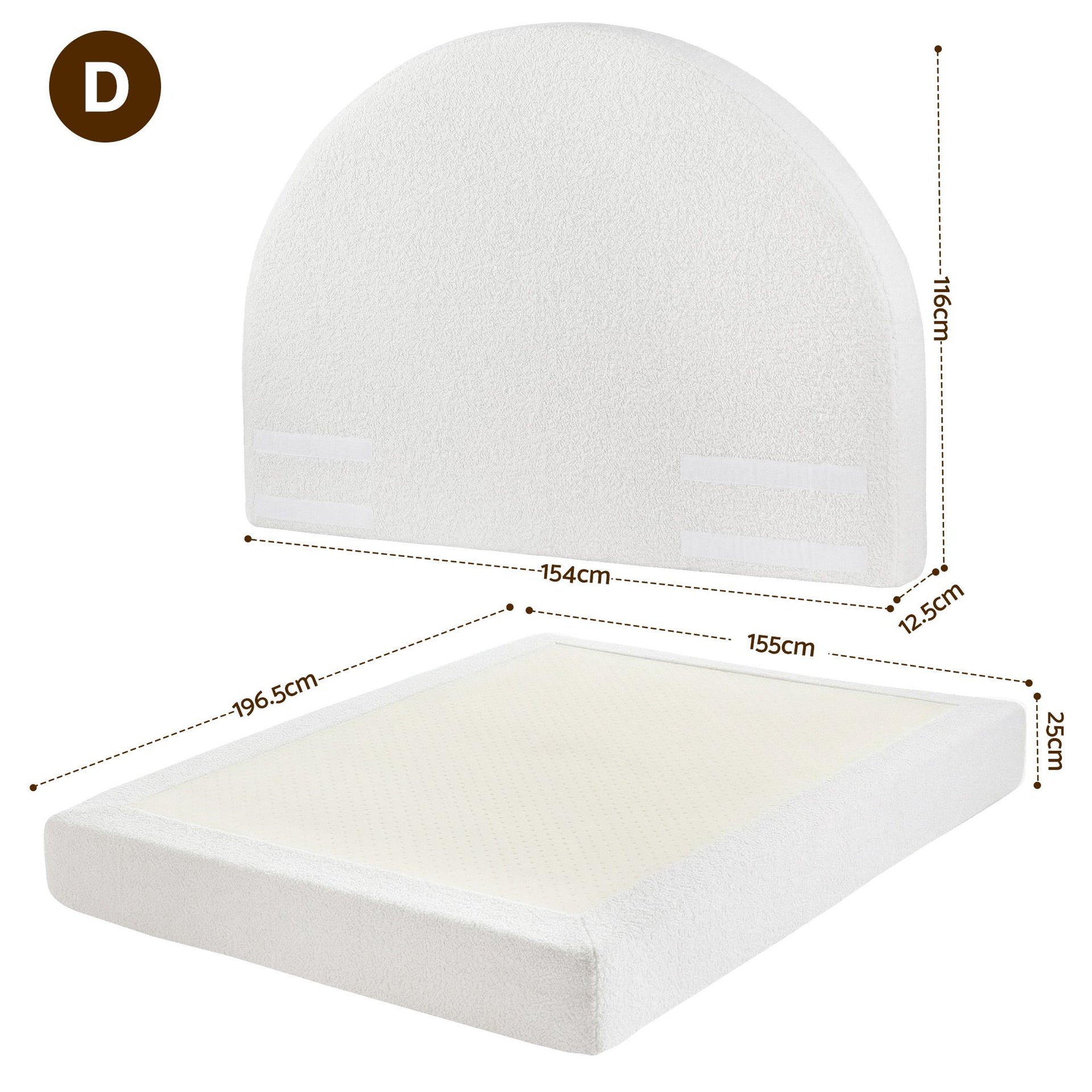 Artiss Double Bed Frame Boucle Fabric Vacuum Compressed Beds Removable Washable Cover No-Assembly Awezingly