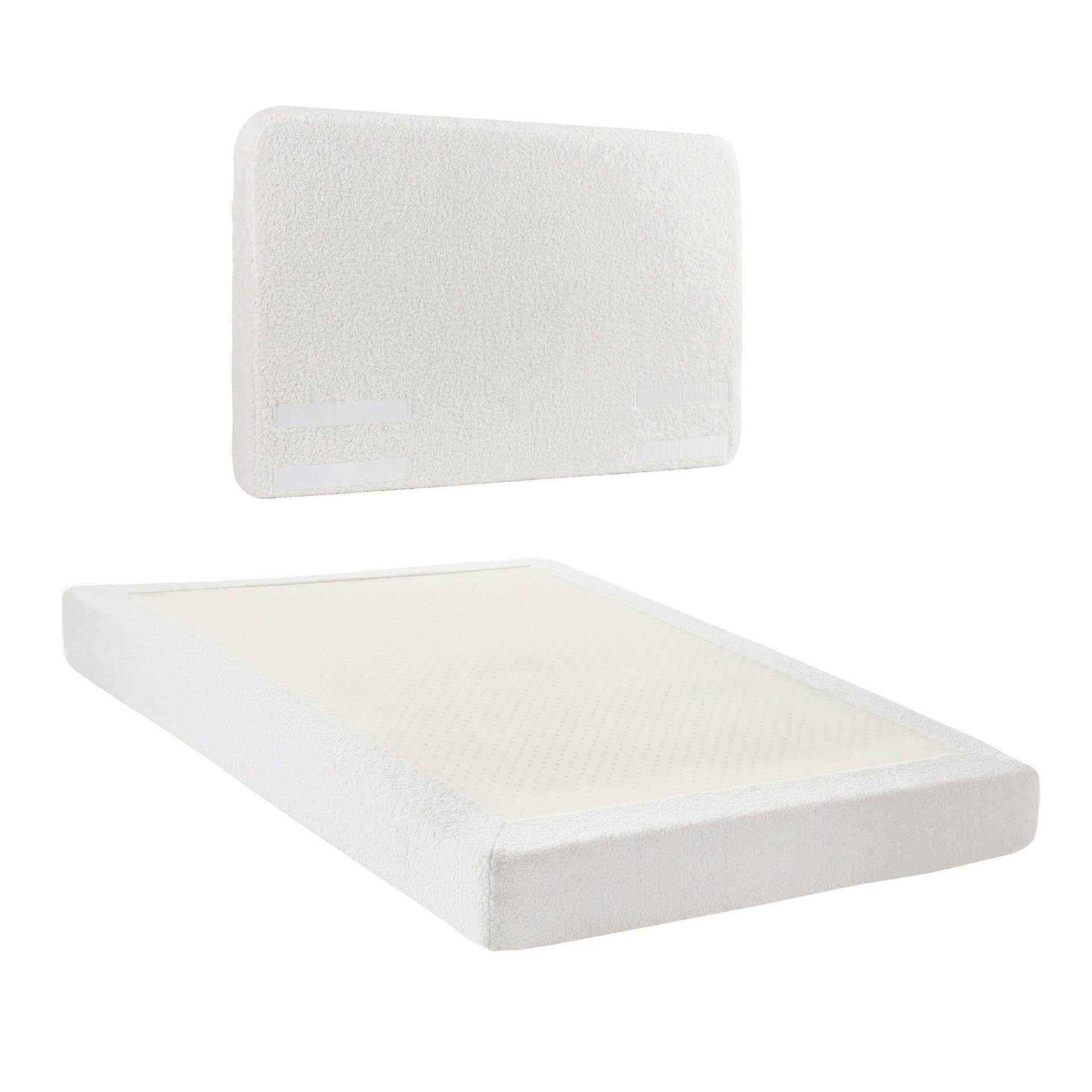 Artiss Double Bed Frame Boucle Fabric Vacuum Compressed Beds Removable Washable Cover Awezingly