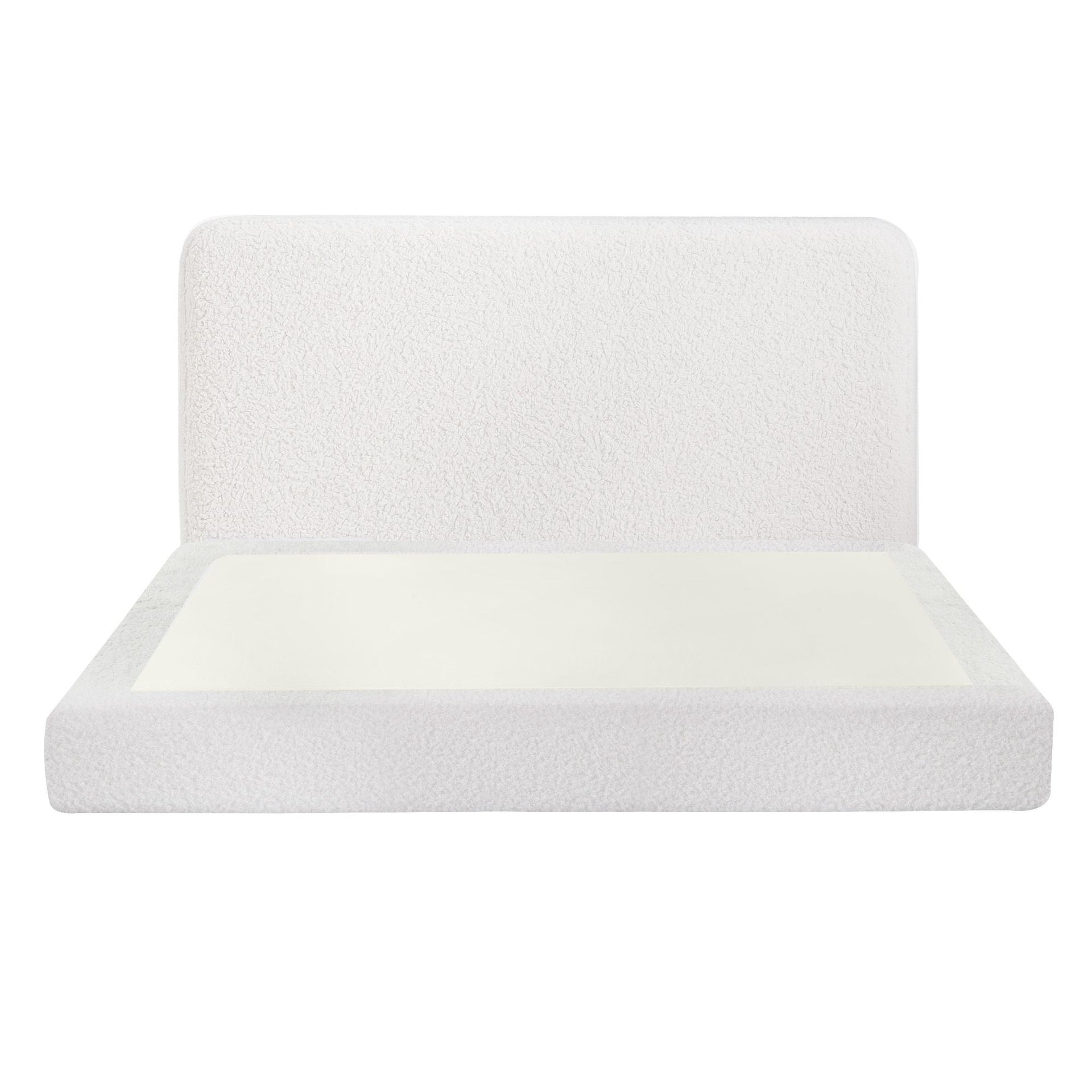 Artiss Queen Bed Frame Boucle Fabric Vacuum Compressed Beds Washable Cover No-Assembly Awezingly