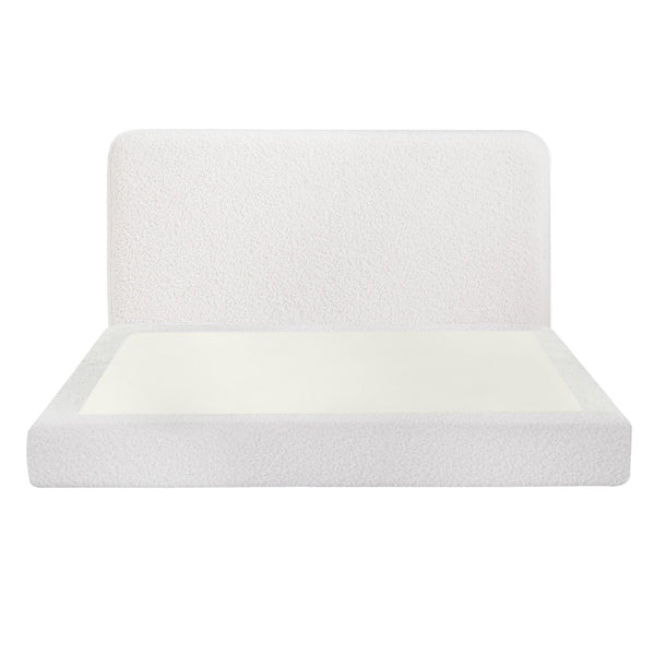 Artiss Queen Bed Frame Boucle Fabric Vacuum Compressed Beds Washable Cover No-Assembly Awezingly