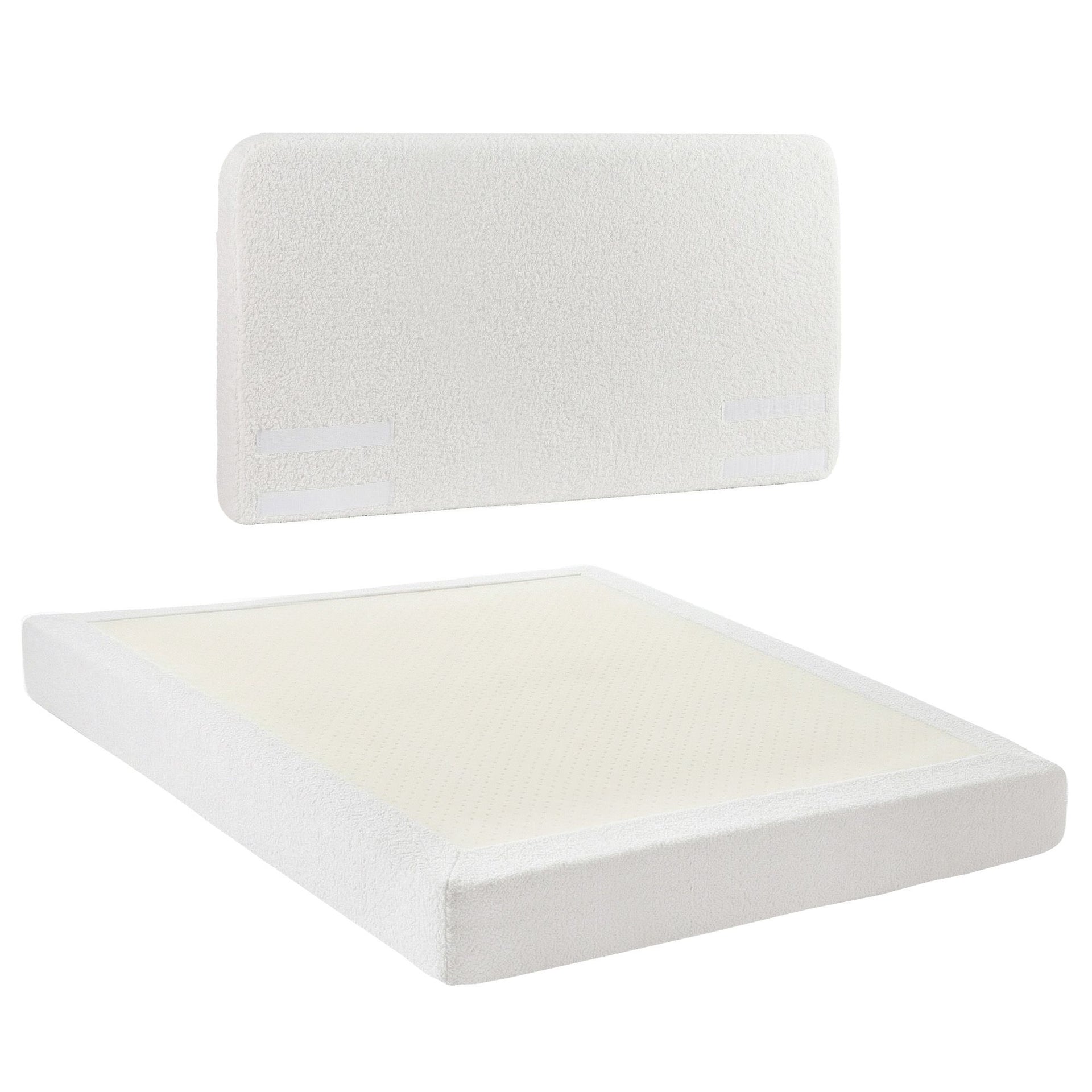Artiss Queen Bed Frame Boucle Fabric Vacuum Compressed Beds Washable Cover No-Assembly Awezingly