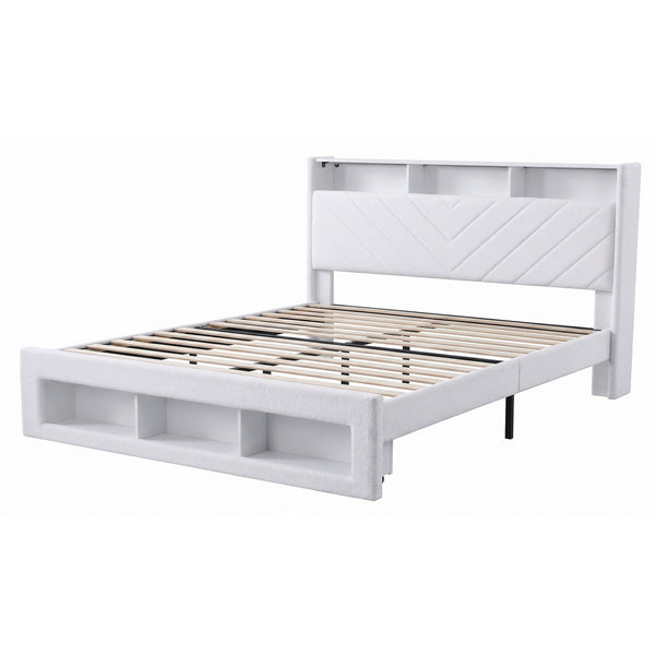 Artiss King Bed Frame with Storage, Charging Station & LED, White Awezingly