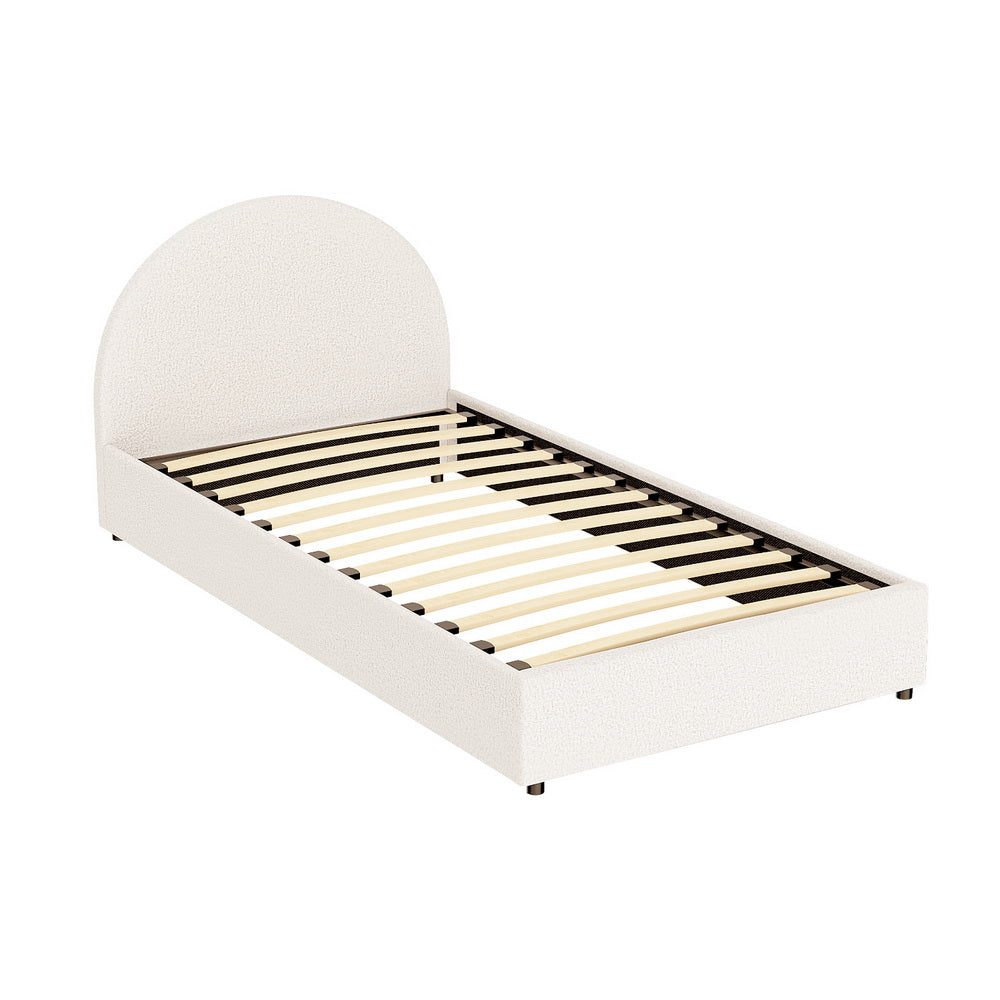Artiss Bed Frame Gas Lift Strorage Beds Base Platform Boucle Fabric King Single ELLA Artiss