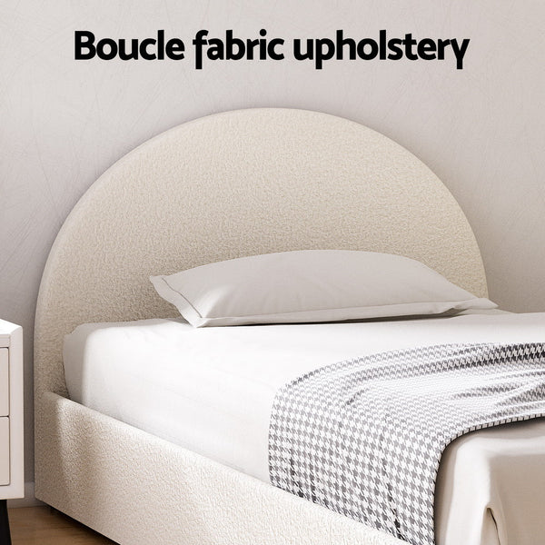 Artiss Bed Frame Gas Lift Strorage Beds Base Platform Boucle Fabric King Single ELLA Artiss