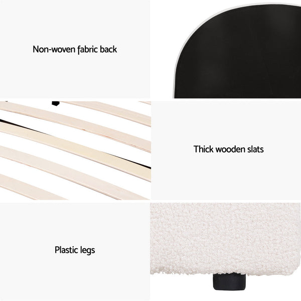 Artiss Bed Frame Gas Lift Strorage Beds Base Platform Boucle Fabric King Single ELLA Artiss