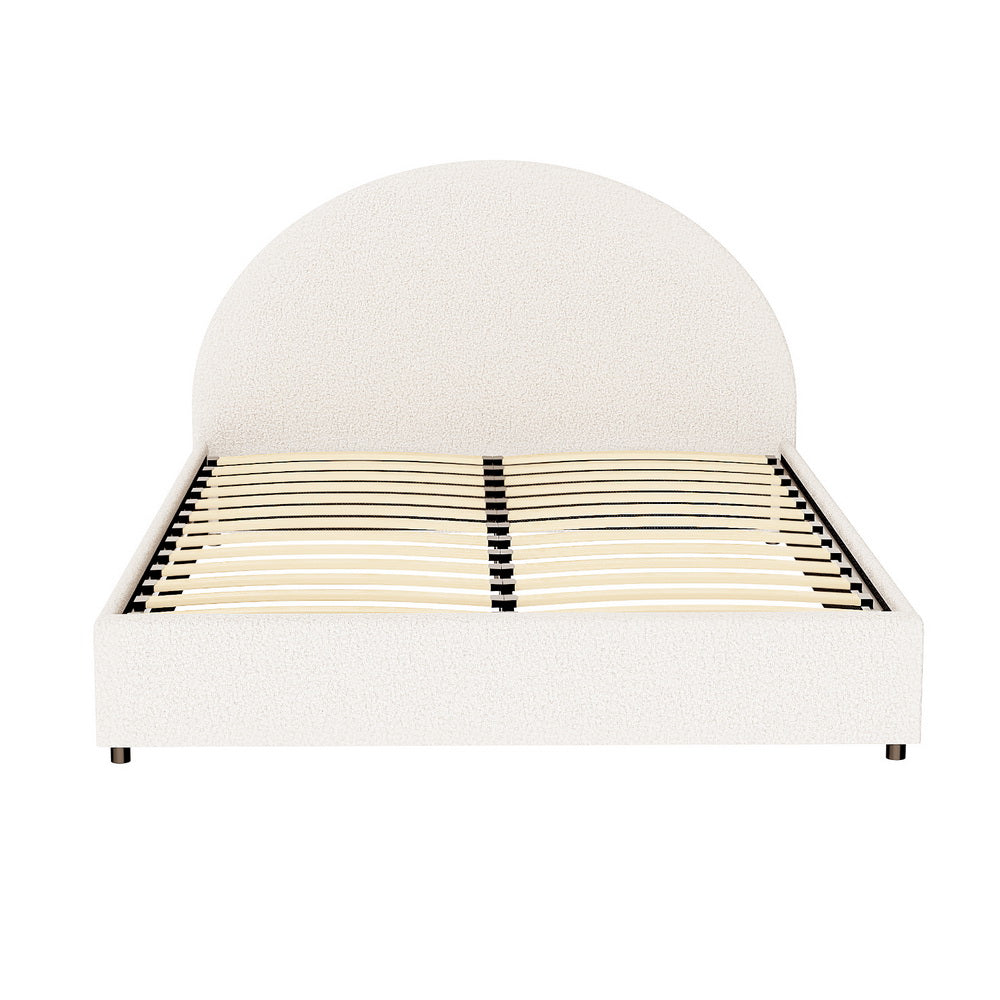Artiss Bed Frame Gas Lift Strorage Beds Base Platform Boucle Fabric Queen ELLA Artiss