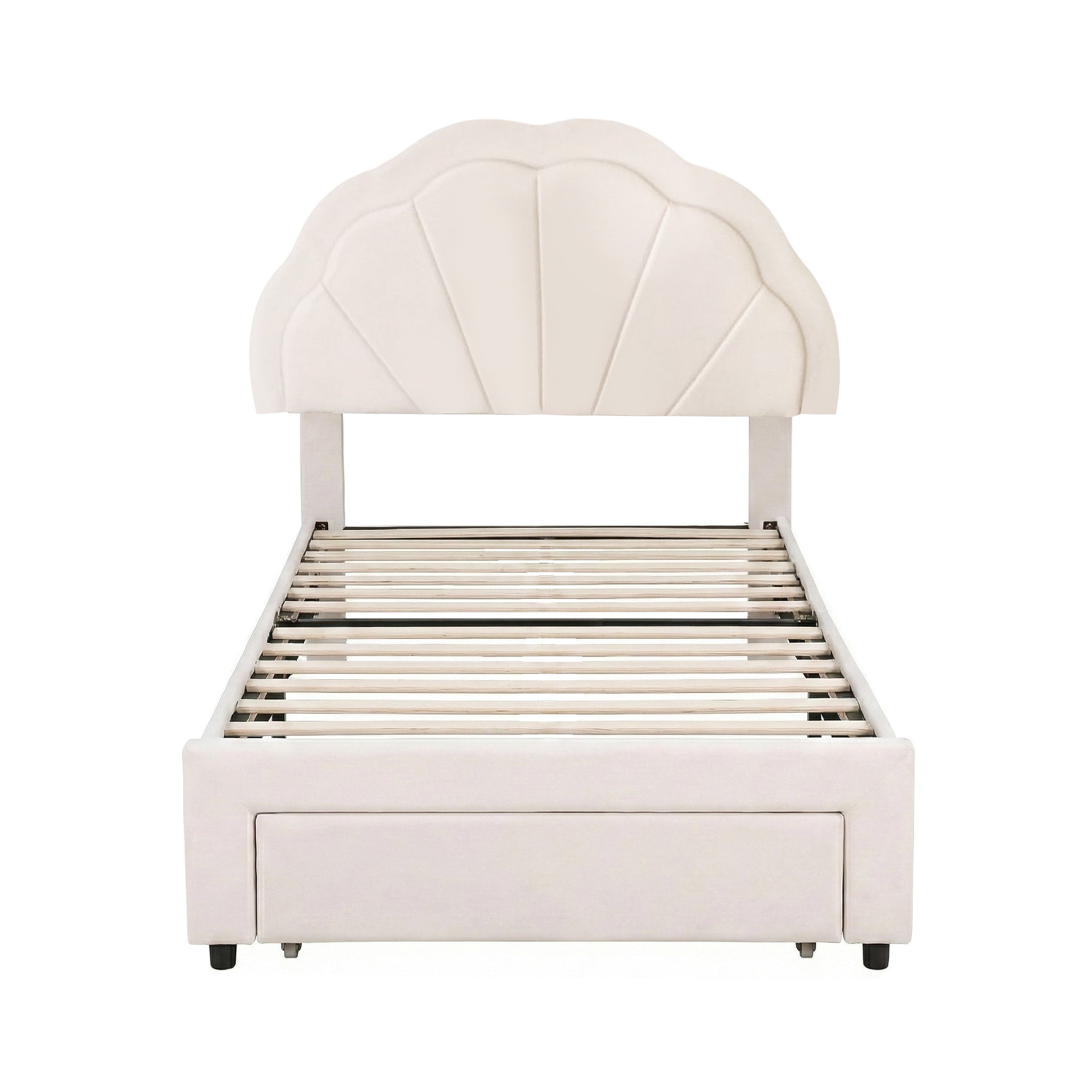 Artiss King Single Bed Frame with Storage Drawer Upholstered Velvet Platform Bed LED Headboard Awezingly